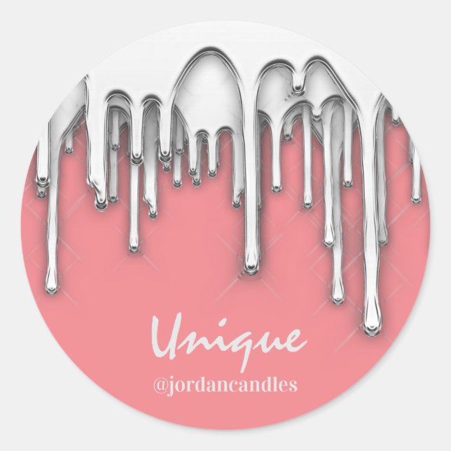 Pegatina Redonda Velas Pequeños AutobúsNombre Inés Rosa Gris Platea (Anverso)