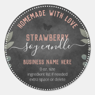 Pegatina Redonda Velas personalizadas de mariposas florales para ne