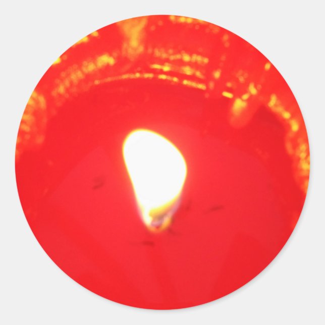 Pegatina Redonda Velas rojas, llamas, velas, Navidades amados (Anverso)