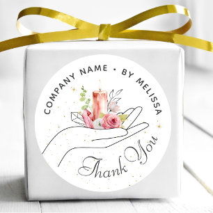 Pegatina Redonda Velita Floral Gracias