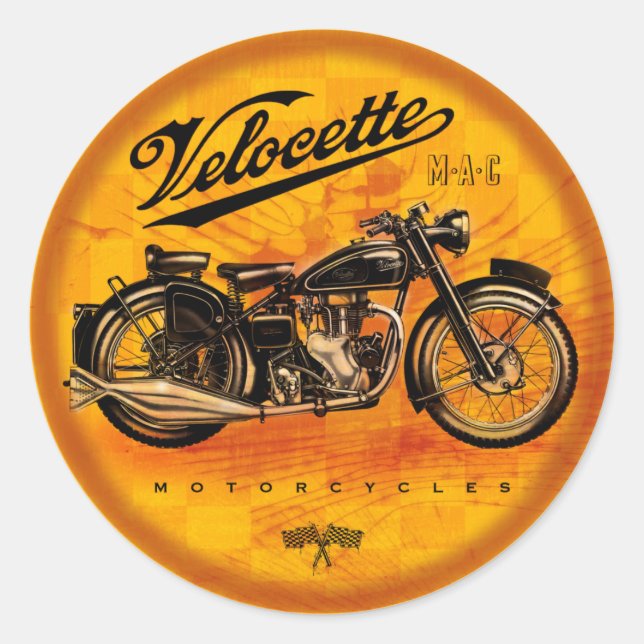Pegatina Redonda velocette Motorcycle (Anverso)