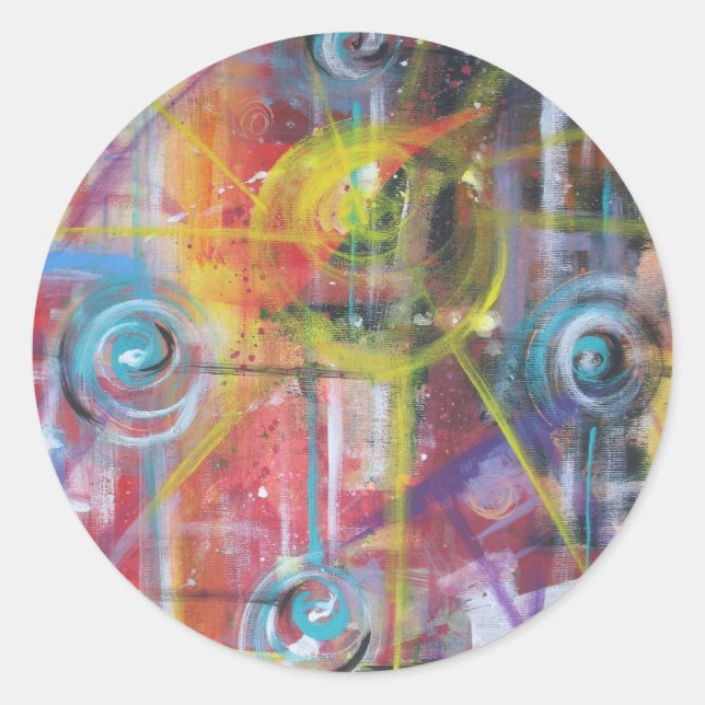 Pegatina Redonda Velocidad constante 4 (Anverso)