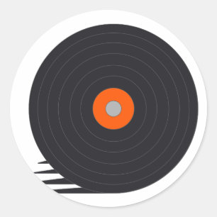 Pegatina Redonda Velocidad de grabación: DJ, Jockey de disco, músic