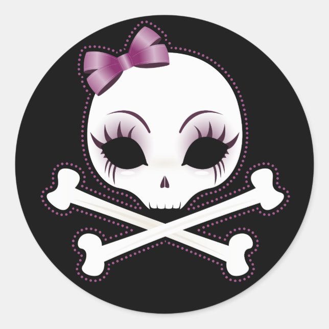 Pegatina Redonda VelusaSkullie (Anverso)