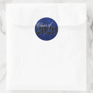Pegatina Redonda Velvet Grad Grunge de tono de jewel azul zafiro