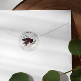 Pegatina Redonda Velvet Magnolia Bouquet Dirección de devolución bo