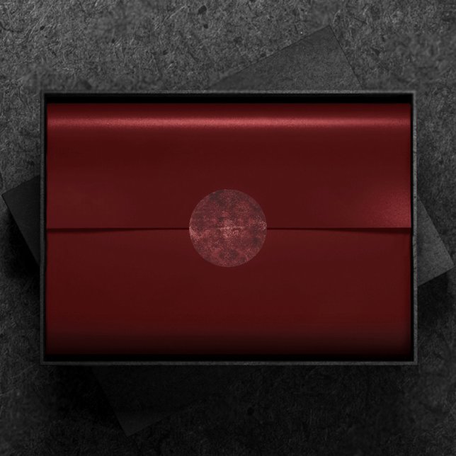 Pegatina Redonda Velvety Henna Damask | Grunge con angustia roja (Subido por el creador)