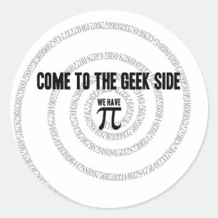 Pegatina Redonda Ven al lado geek por la decoración de Pi