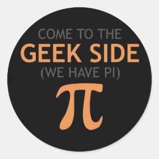 Pegatina Redonda Ven al lado geek - tenemos a Pi