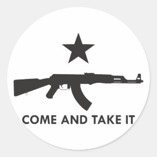Pegatina Redonda ¡Ven y tómalo! AK47