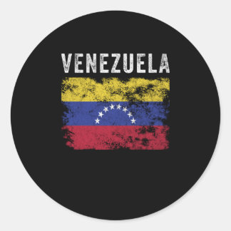 Pegatina Redonda Vendedora de Bandera de Venezuela - Bandera de Ven
