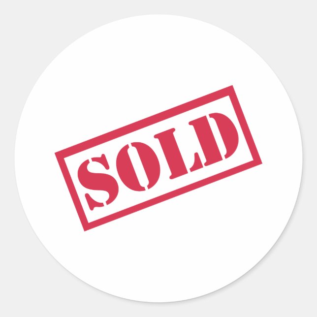 Pegatina Redonda Vender (Anverso)