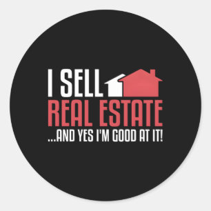 Pegatina Redonda Vender agente inmobiliario