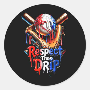 Pegatina Redonda Vender Derivación De Helados De Drip Respetar El D
