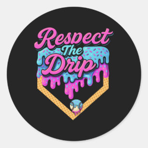 Pegatina Redonda Vender Drip Boys Hogar Plate Crema De Hielo Respet
