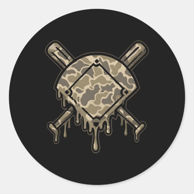 Pegatina Redonda Vender Drip Camo Vender Diamantes Boys Juego de De (Anverso)