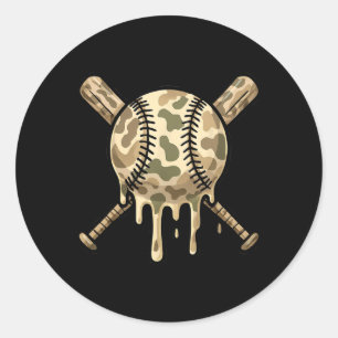 Pegatina Redonda Vender Drip Camo Vender Ts Deportes Guay Game Day