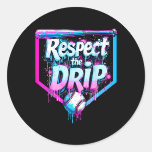 Pegatina Redonda Vender Drip Niños Helados Respeto A Los Jugadores