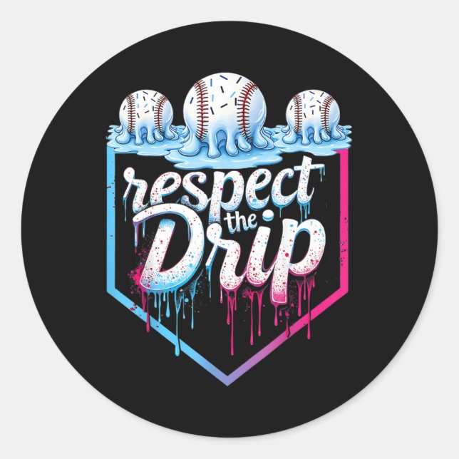 Pegatina Redonda Vender Drip Para Niños Jóvenes Jóvenes Que Venden  (Anverso)