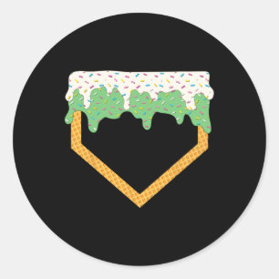 Pegatina Redonda Vender Helado Perforación De La Venta De La Placa 