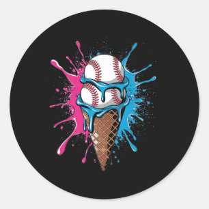 Pegatina Redonda Vender Ice Cream Watercolor Sports Lover Ice Cream