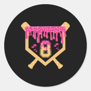 Pegatina Redonda Vender la bebida de cumpleaños de 8 años 8 años At