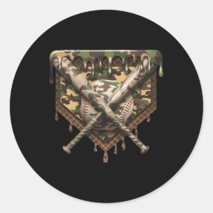 Pegatina Redonda Vender limosna casera Drip Vender Ice Cream Camo C