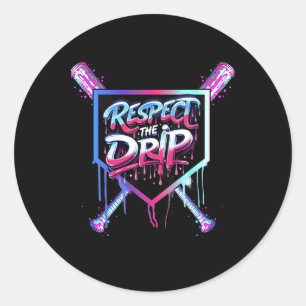 Pegatina Redonda Vender Perforaciones Niños Hielo Crema Drip Jóvene