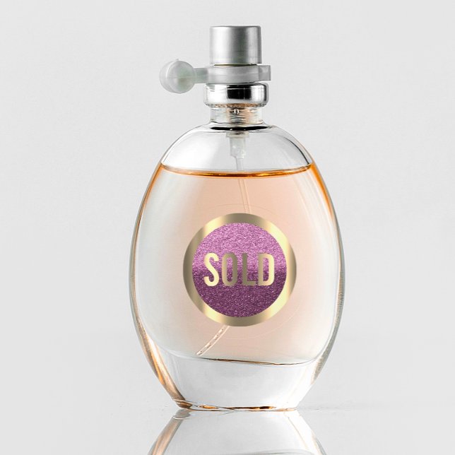 Pegatina Redonda Vendido Eggplant Agente Inmobiliario Purple Metall (Sold Out Eggplant Purple Metalli Real Estate Agent Classic Round Sticker)