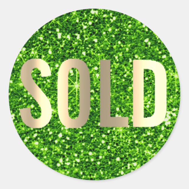 Pegatina Redonda Vendido Gold Green Golf Green Green Lux Estate Age (Anverso)