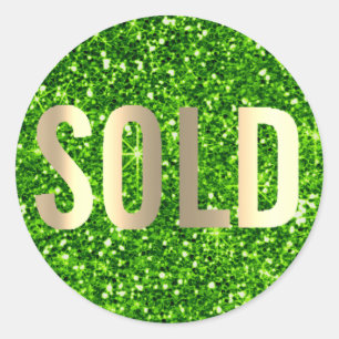 Pegatina Redonda Vendido Gold Green Golf Green Green Lux Estate Age