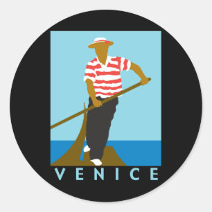 Pegatina Redonda Venecia