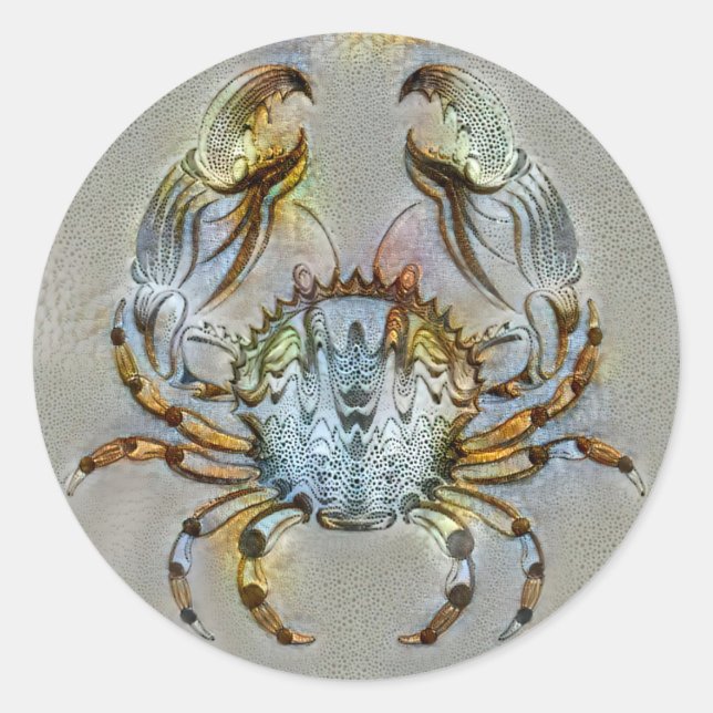 Pegatina Redonda Venecia del cáncer (Anverso)