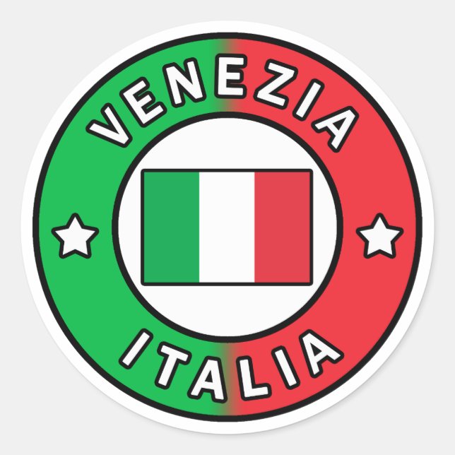 Pegatina Redonda Venecia Italia (Anverso)