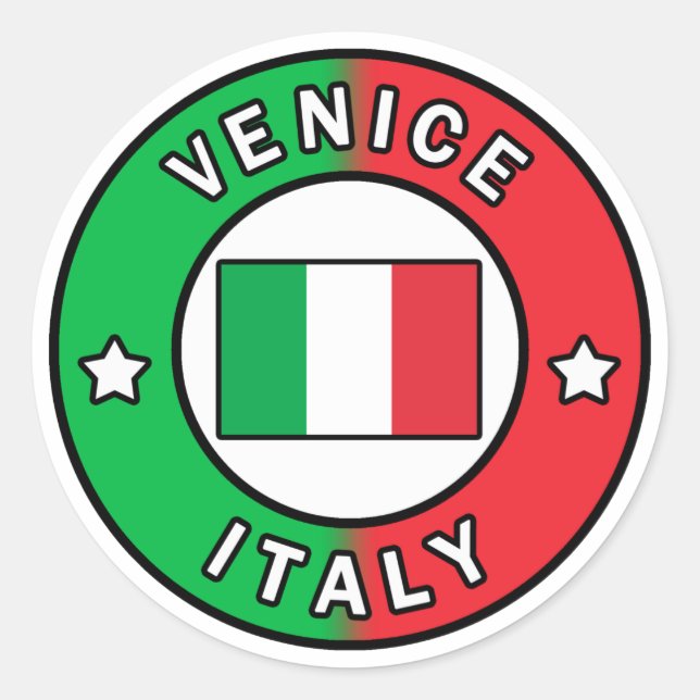 Pegatina Redonda Venecia Italia (Anverso)