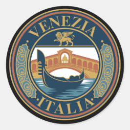 Pegatina Redonda Venecia Italia