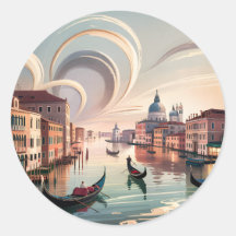 Venecia Italia góndola canal acuarela retro viaje