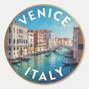 Pegatina Redonda Venecia Italia Gran Canal