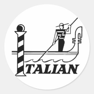 Pegatina Redonda Venetian Gondola