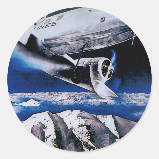 Pegatina Redonda Venez En Suisse ~ Ven a Suiza (Anverso)