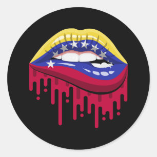 Pegatina Redonda Venezuela: bandera de la raíz del orgullo
