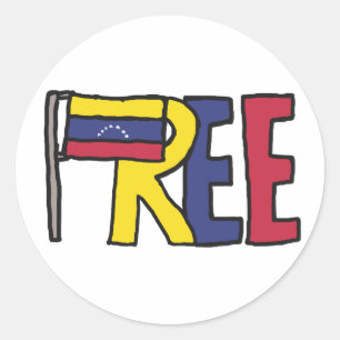 Pegatina Redonda Venezuela Libre