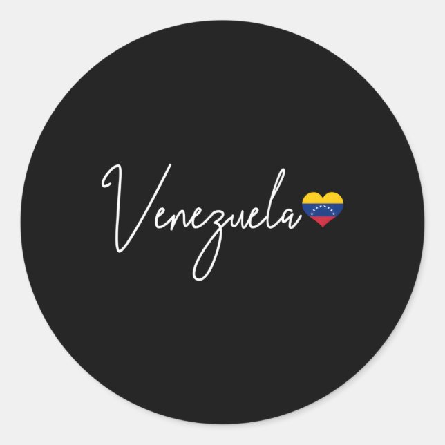 Pegatina Redonda Venezuela Ordena la bandera venezolana (Anverso)