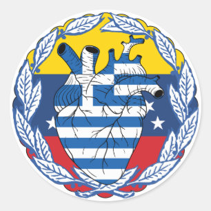 Pegatina Redonda Venezuela venezolana Independencia griega Grecia