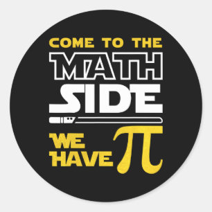 Pegatina Redonda Vengan Al Lado De Las Matemáticas Tenemos Enseñanz