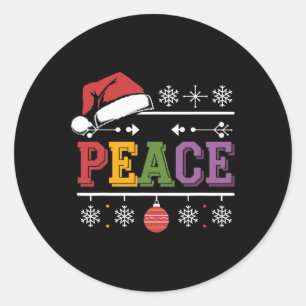 Pegatina Redonda Vengo en paz - Soy Nochebuena de paz coincidiendo