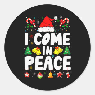 Pegatina Redonda Vengo En Paz Soy Paz Pareja Divertida Camiseta Com