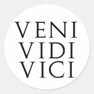 Pegatina Redonda Veni Vidi Vici