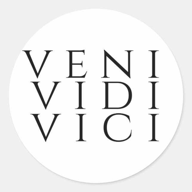 Pegatina Redonda Veni Vidi Vici (Anverso)