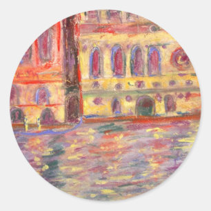 Pegatina Redonda venice palazzos y luz colorida